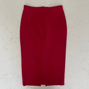 Diane von Furstenberg Samara Tailor JSY Designer Fitted Pencil Midi Skirt Red 4